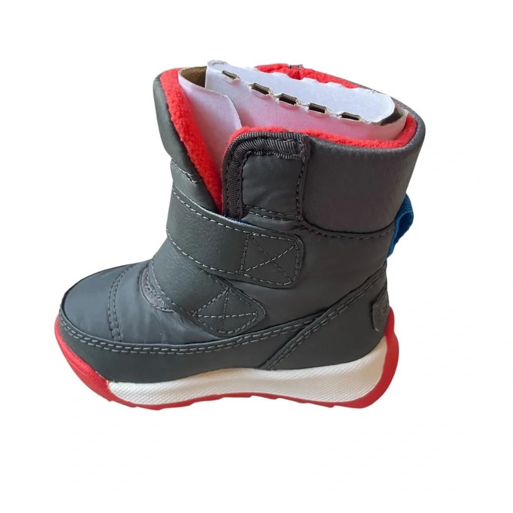 Sorel Toddler Whitney ll Strap Waterproof Boots‎ Jet Poppy Red Size 4 NWT
